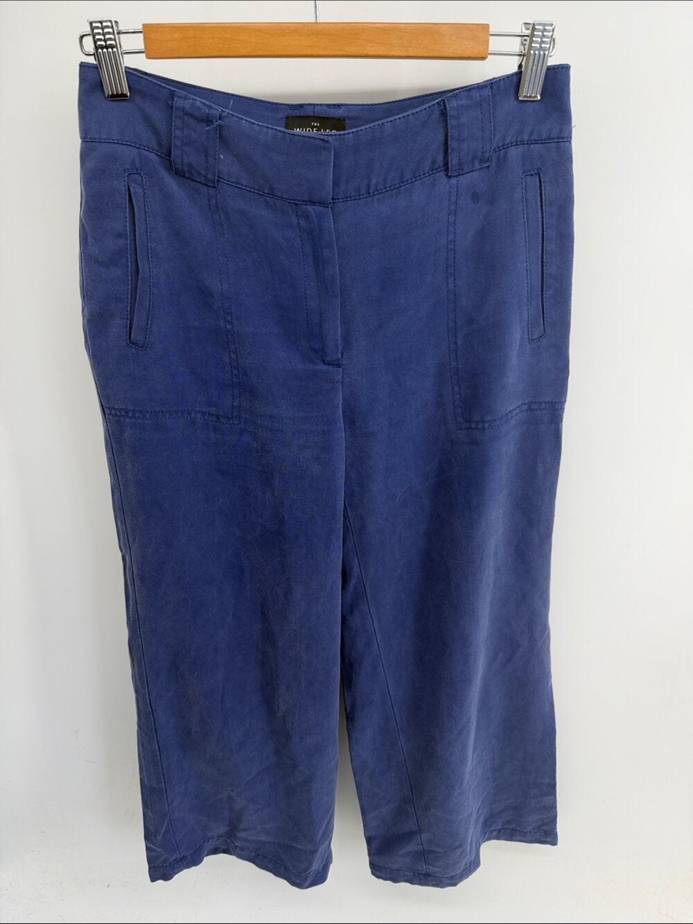 White House Black Market 100% lyocell The Wide Leg Crop trouser pants sz 0